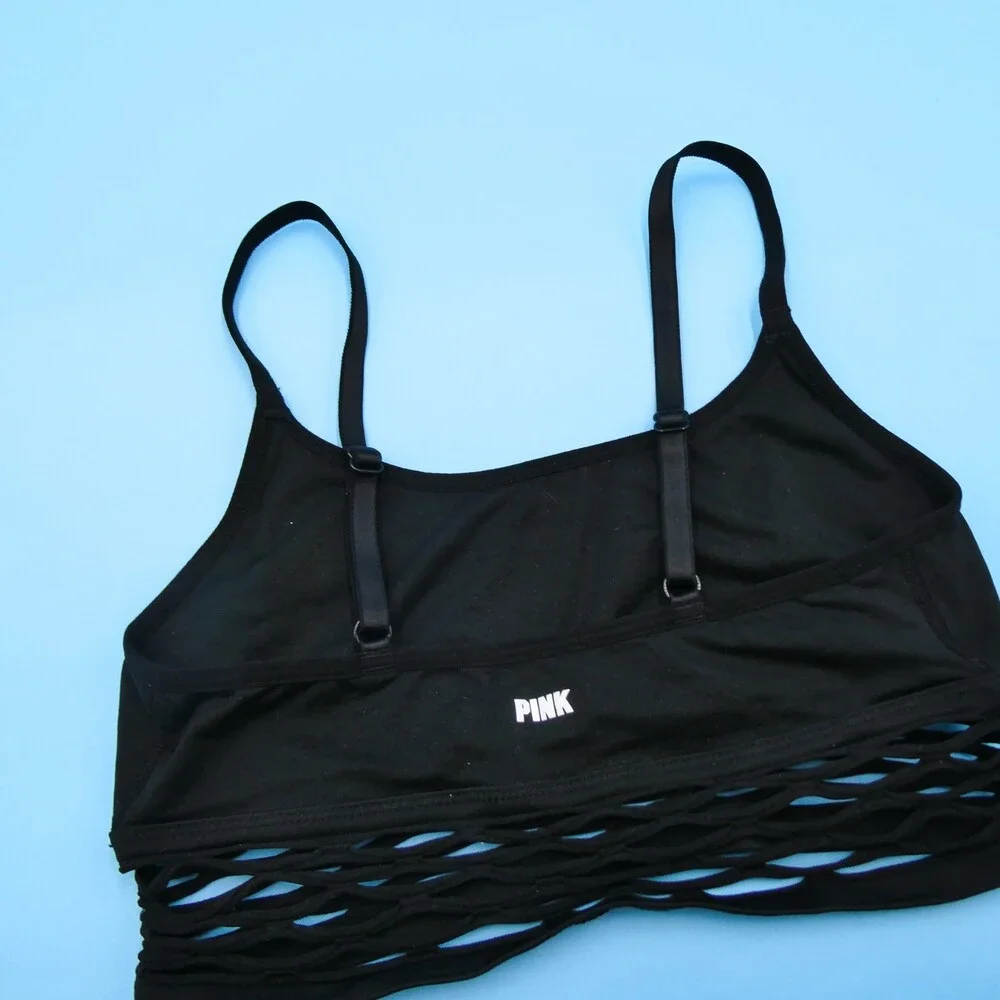 Victorias Secret Bra Small Black Cool & Comfy Pullover Unlined Wireless Lingerie - Picture 8 of 8